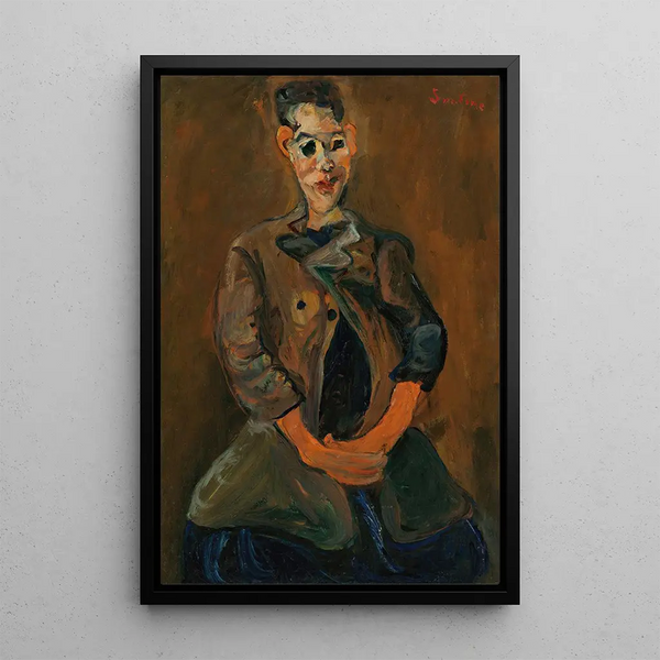 Portrait eines jungen Mannes - Chaïm Soutine — gerahmtes Bild an der Wand