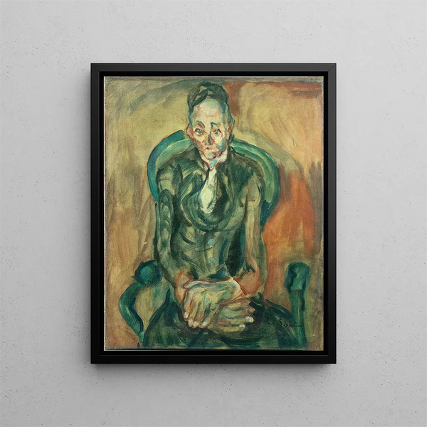 Frau sitzend - Chaïm Soutine — gerahmtes Bild an der Wand