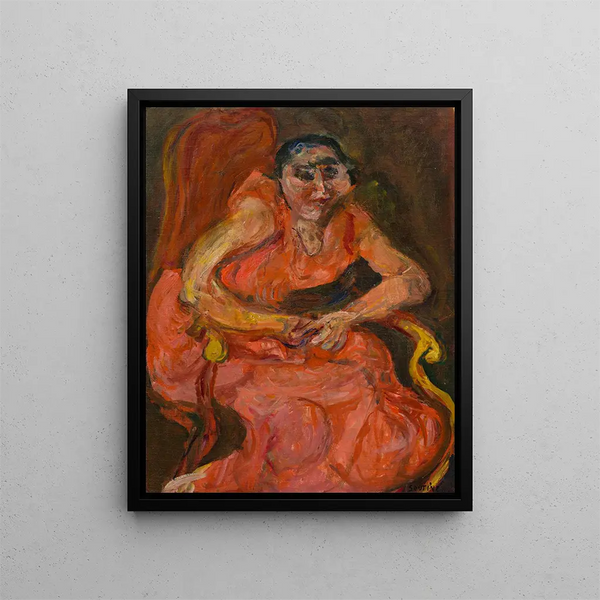 Frau in Rosa - Chaïm Soutine — gerahmtes Bild an der Wand