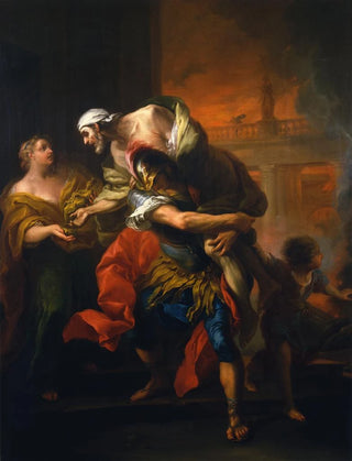 CharlesAndr van Loo - Aeneas Rescuing his Father from the Fire at Troy.webp