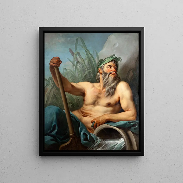 Gott des Flusses - Charles André van Loo — gerahmtes Bild an der Wand