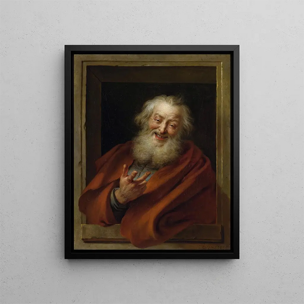 Démocrite fröhlich - Charles-Antoine Coypel — gerahmtes Bild an der Wand