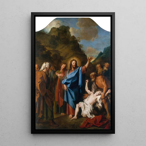 Christus heilt einen besessenen Mann - Charles-Antoine Coypel — gerahmtes Bild an der Wand