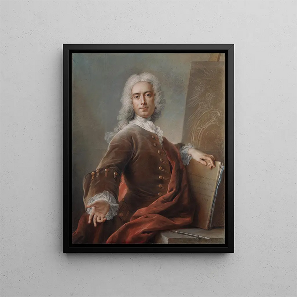 Selbstporträt - Charles-Antoine Coypel — gerahmtes Bild an der Wand