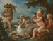 Putti, das einen Schwan mit einer Blumenkranz schmückt - Charles-Joseph Natoire — Ansicht des Kunstwerks