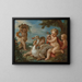 Putti, das einen Schwan mit einer Blumenkranz schmückt - Charles-Joseph Natoire — gerahmtes Bild an der Wand