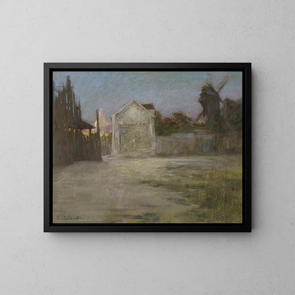 Alte Bauernhof des Mühlenhofs der Galette - Charles-Lucien Landre — gerahmtes Bild an der Wand