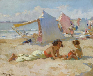 Spielen am Strand - Charles Atamian — Ansicht des Kunstwerks