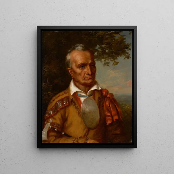 Chef sénèque à veste rouge Sagoyewatha - Charles Bird King — gerahmtes Bild an der Wand