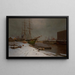 Hafen von London unter Schnee - Charles Brooke Branwhite — gerahmtes Bild an der Wand