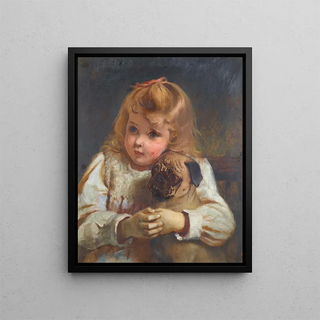 Charles Burton Barber - Concern Girl With A Pug.webp