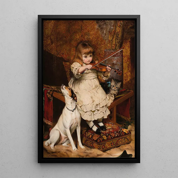 Der kleine Geiger - Charles Burton Barber — gerahmtes Bild an der Wand