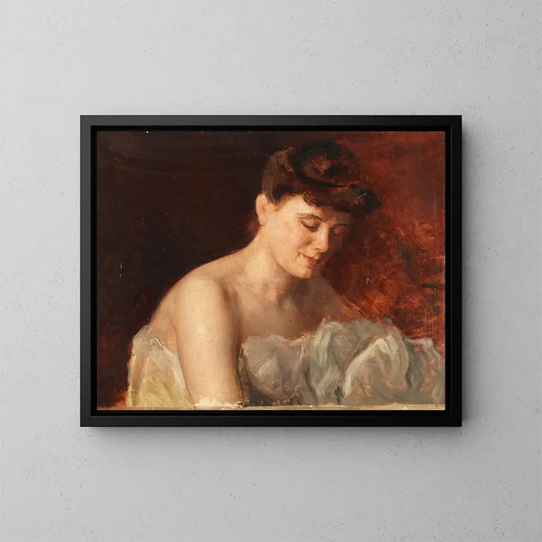 Studie eines weiblichen Porträts - Charles Chaplin — gerahmtes Bild an der Wand