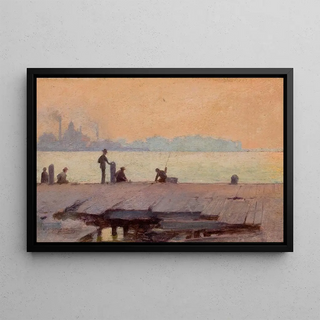 Charles Courtney Curran - Fishermen on the Dock.webp
