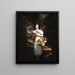 Kleine Mädchen mit Blumen Amelia Palmer - Charles Cromwell Ingham — gerahmtes Bild an der Wand