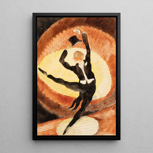Im Vaudeville, Akrobatentänzer mit Zylinder - Charles Demuth — gerahmtes Bild an der Wand