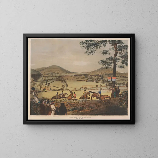 La course de haies d'Abergavenny - Charles Denton — gerahmtes Bild an der Wand
