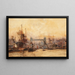 Tower Bridge, der Londoner Becken - Charles Edward Dixon — gerahmtes Bild an der Wand