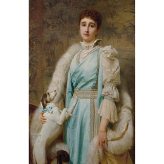 Charles Edward Perugini - Portrait of a Lady in an Aquamarine Dress.webp