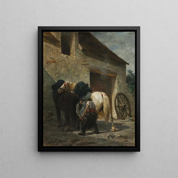 Schmiedehandwerker - Charles Émile Jacque — gerahmtes Bild an der Wand