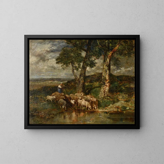 Charles Emile Jacque - Moutons  labreuvoir.webp