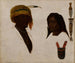 Studien von zwei Indianern, Messer und Etui mit Perlen verziert - Charles Ferdinand Wimar — Ansicht des Kunstwerks