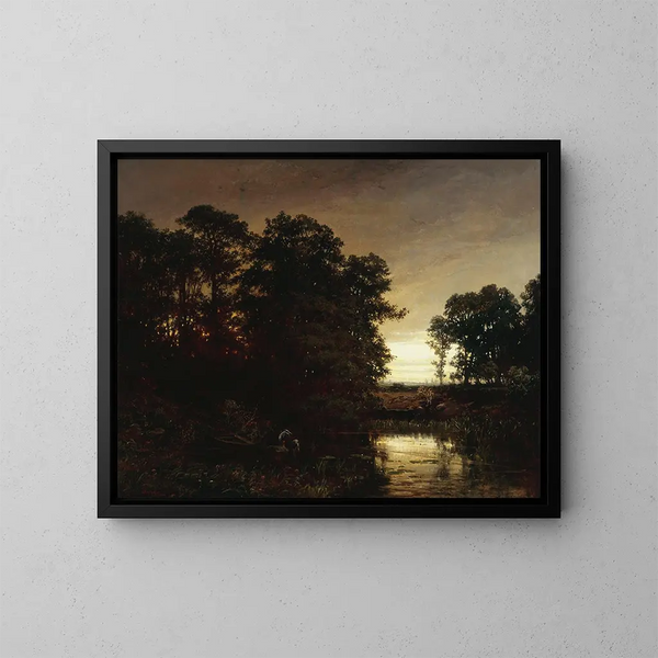 Landschaft am Wasserufer - Charles François Daubigny — gerahmtes Bild an der Wand