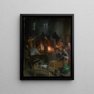 Souffleurs de verre de Murano - Charles Frederick Ulrich — gerahmtes Bild an der Wand