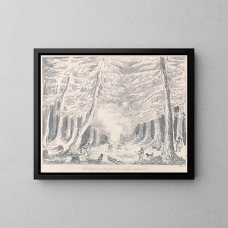 Ort der nächtlichen Ruhe bei der Nordexpedition - Charles Hamilton Smith — gerahmtes Bild an der Wand