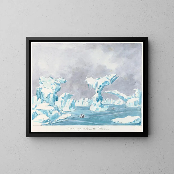 Szene unter den Eisschollen im Polarmeer - Charles Hamilton Smith — gerahmtes Bild an der Wand