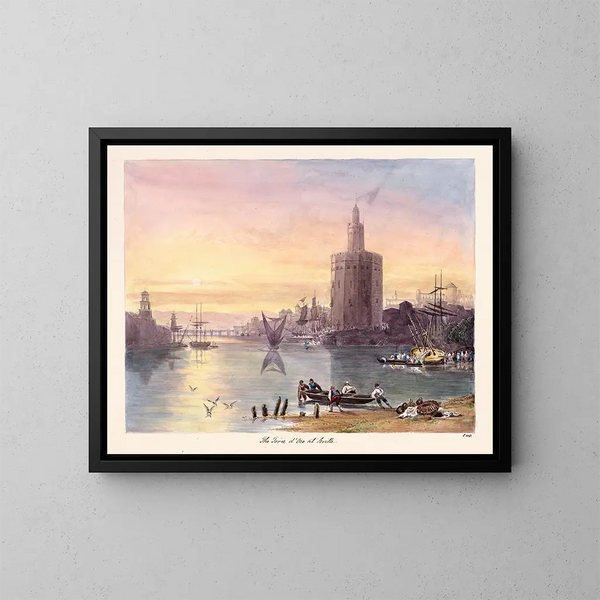 La Tour d'Or à Séville - Charles Hamilton Smith — gerahmtes Bild an der Wand