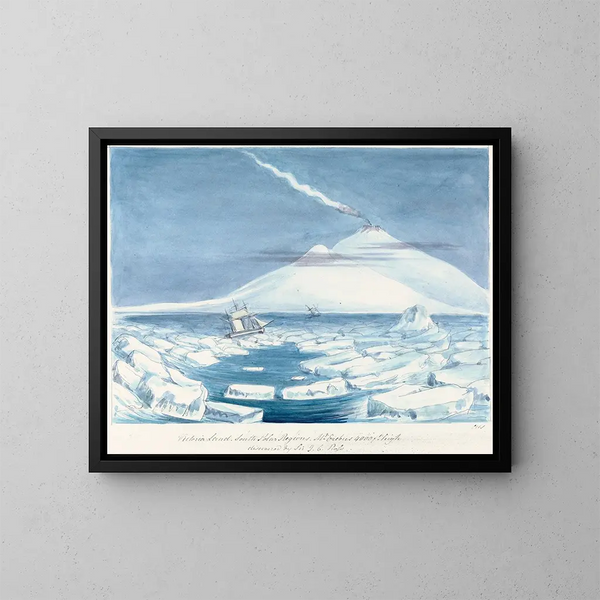 Regionen der Südpolargebiete der Erde Victoria, Mount Erebus - Charles Hamilton Smith — gerahmtes Bild an der Wand