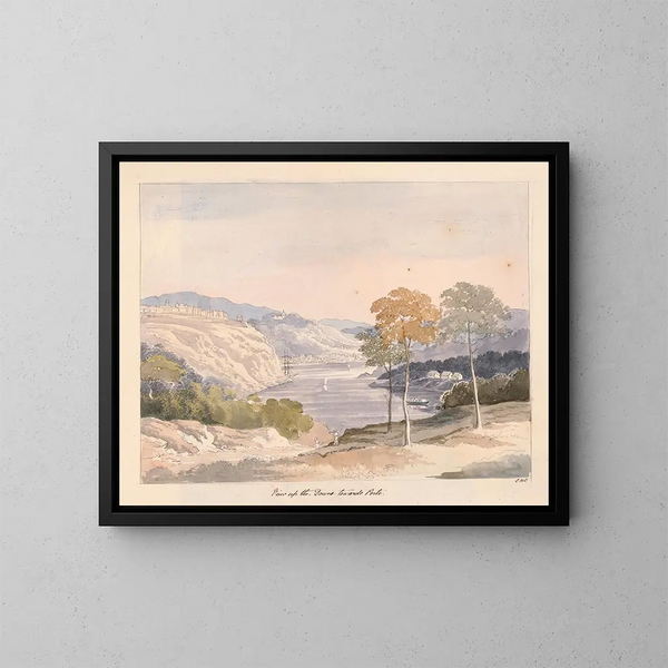 Vue du Douro vers Porto - Charles Hamilton Smith — gerahmtes Bild an der Wand