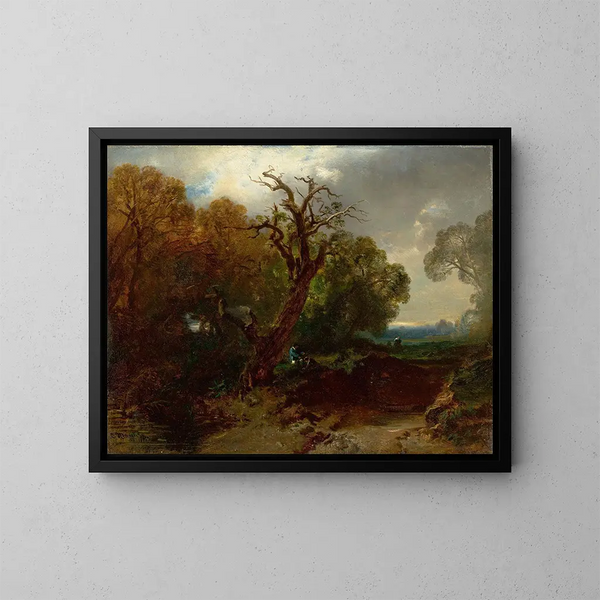 Repos au bord de la forêt - Charles Hoguet — gerahmtes Bild an der Wand
