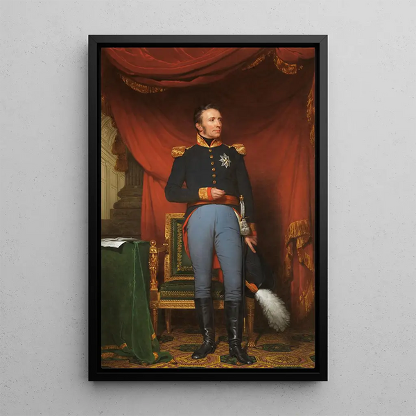 Der König Wilhelm I. in Lebensgröße - Charles Howard Hodges — gerahmtes Bild an der Wand