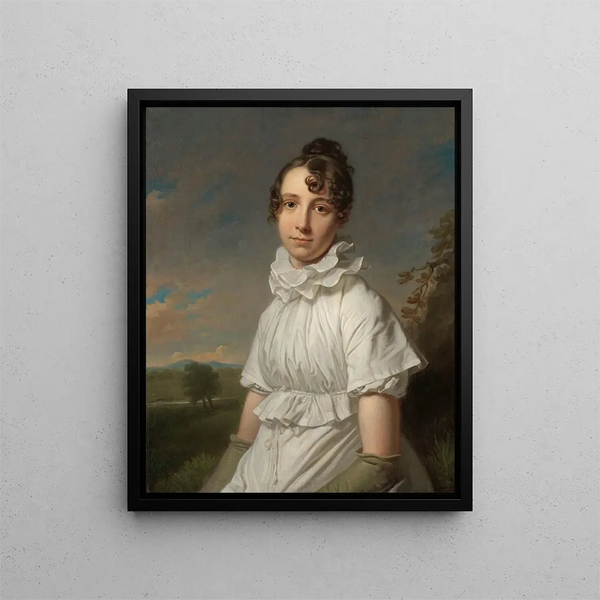 Portrait von Emma Jane Hodges - Charles Howard Hodges — gerahmtes Bild an der Wand
