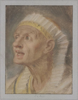 Charles Le Brun - Kopf einer Knigin mit gyptischem Kopfputz aus den Kniginnen zu Fen Alexanders des Groen.webp