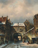 Eine Straßenszene eines Dorfes im Winter - Charles Leickert — Ansicht des Kunstwerks