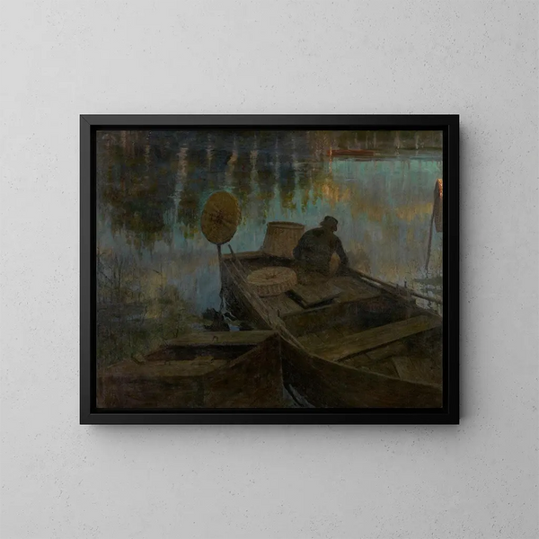 Fischer im Mondschein - Charles Mertens — gerahmtes Bild an der Wand