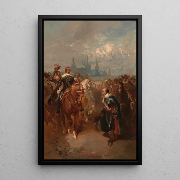 Frédéric-Henri betritt Maastricht Anno 1632 - Charles Rochussen — gerahmtes Bild an der Wand