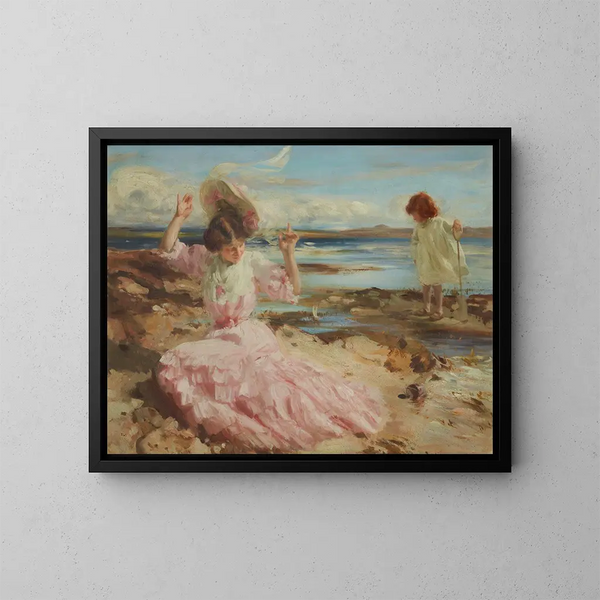 Unter den Sommermeeren - Charles Sims — gerahmtes Bild an der Wand