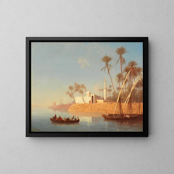 Ansicht von Boulak bei Kairo, Ägypten - Charles Théodore Frère — gerahmtes Bild an der Wand