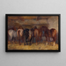 Pferde im Stall - Charles Tschaggeny — gerahmtes Bild an der Wand