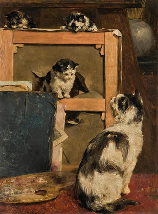 Charles Van Den Eycken - Cats At Play.webp