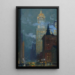 Charles Vezin - Singer Building at Night.webp