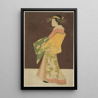 Chbunsai Eishi - A Selection of Beauty from the Pleasure Quarters Seiro bisen awase Hanamurasaki of the Tamaya in Procession Tamaya Hanamurasaki dochu no zu.webp