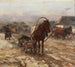 Pferd und Wagen auf der Dorfsstraße - Alfred Von Wierusz — Ansicht des Kunstwerks