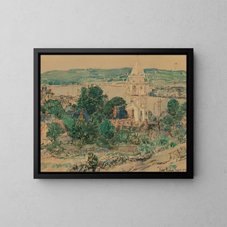 Childe Hassam - Shingling the First Baptist Church Gloucester study.webp