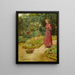 Frau schneidet Rosen in einem Garten - Childe Hassam — gerahmtes Bild an der Wand