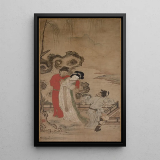Choryusai - Emperor Minghuang Teaching Yang Gueifei to Play the Flute.webp